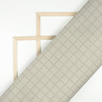 Dolphin Grey Checks Printed Luxury Suiting Fabric