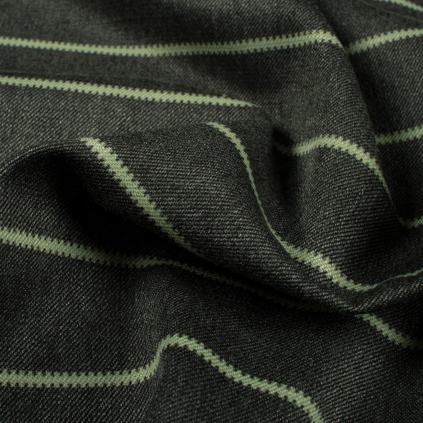 Black And Green Stripes Printed Luxury Suiting Fabric