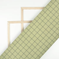Pistachio Green Checks Printed Luxury Suiting Fabric