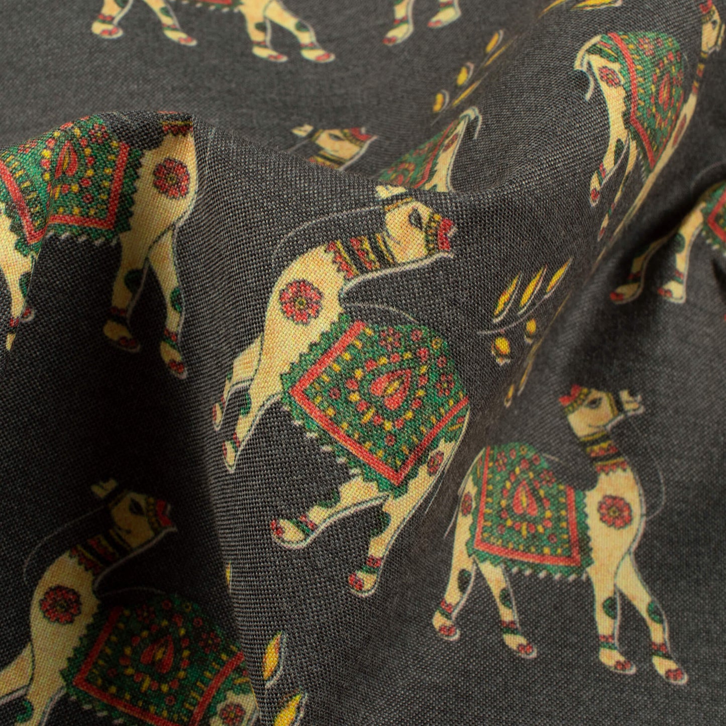 Traditional Camel Printed Exclusive Shirting Fabric