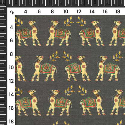 Traditional Camel Printed Exclusive Shirting Fabric
