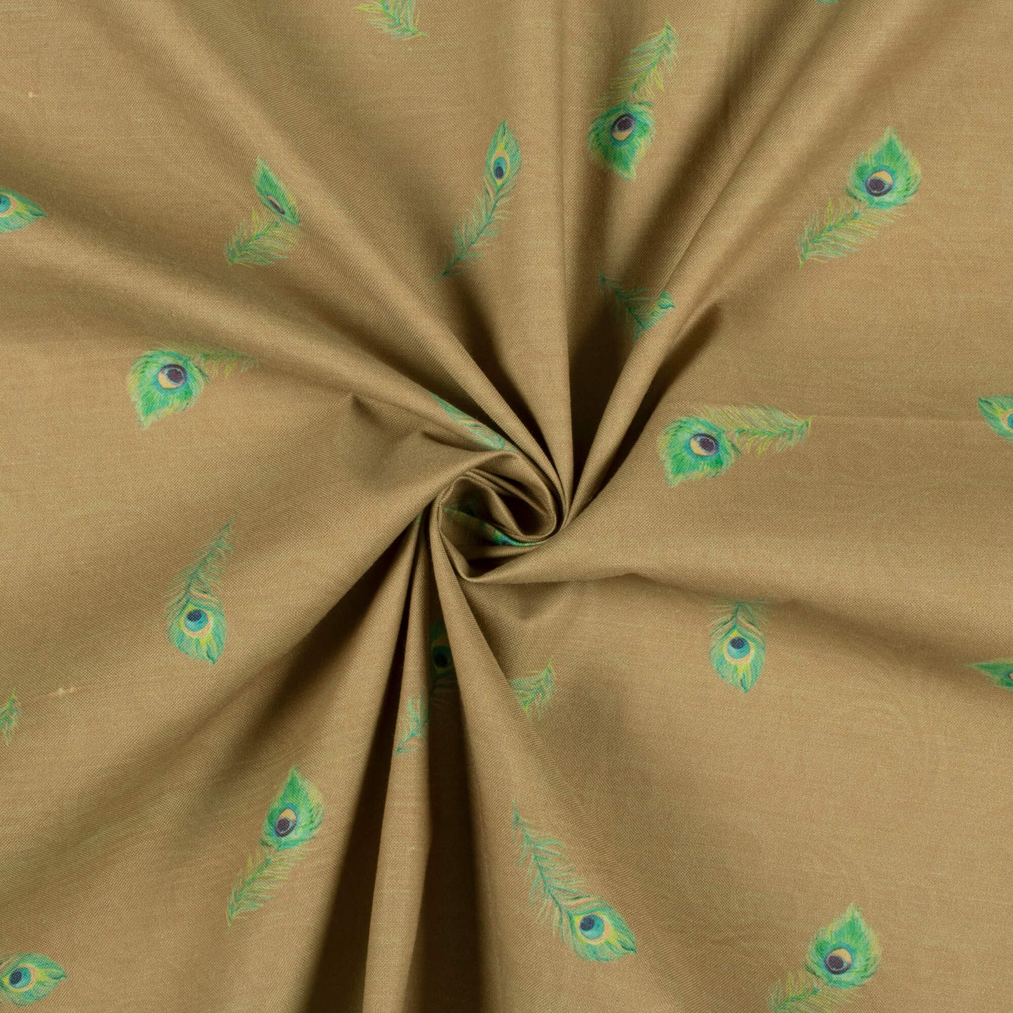 Green Feather Textural Printed Exclusive Shirting Fabric