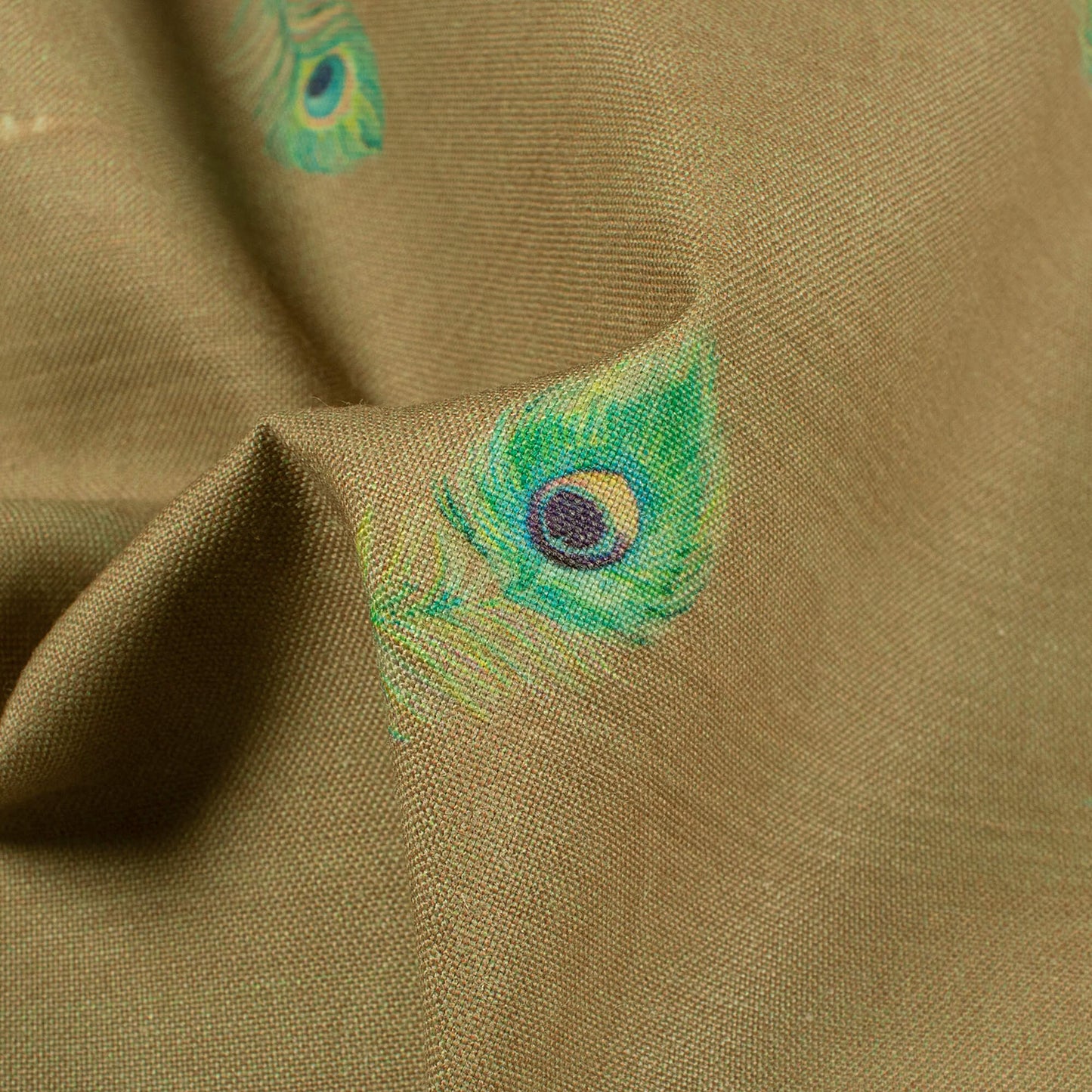 Green Feather Textural Printed Exclusive Shirting Fabric