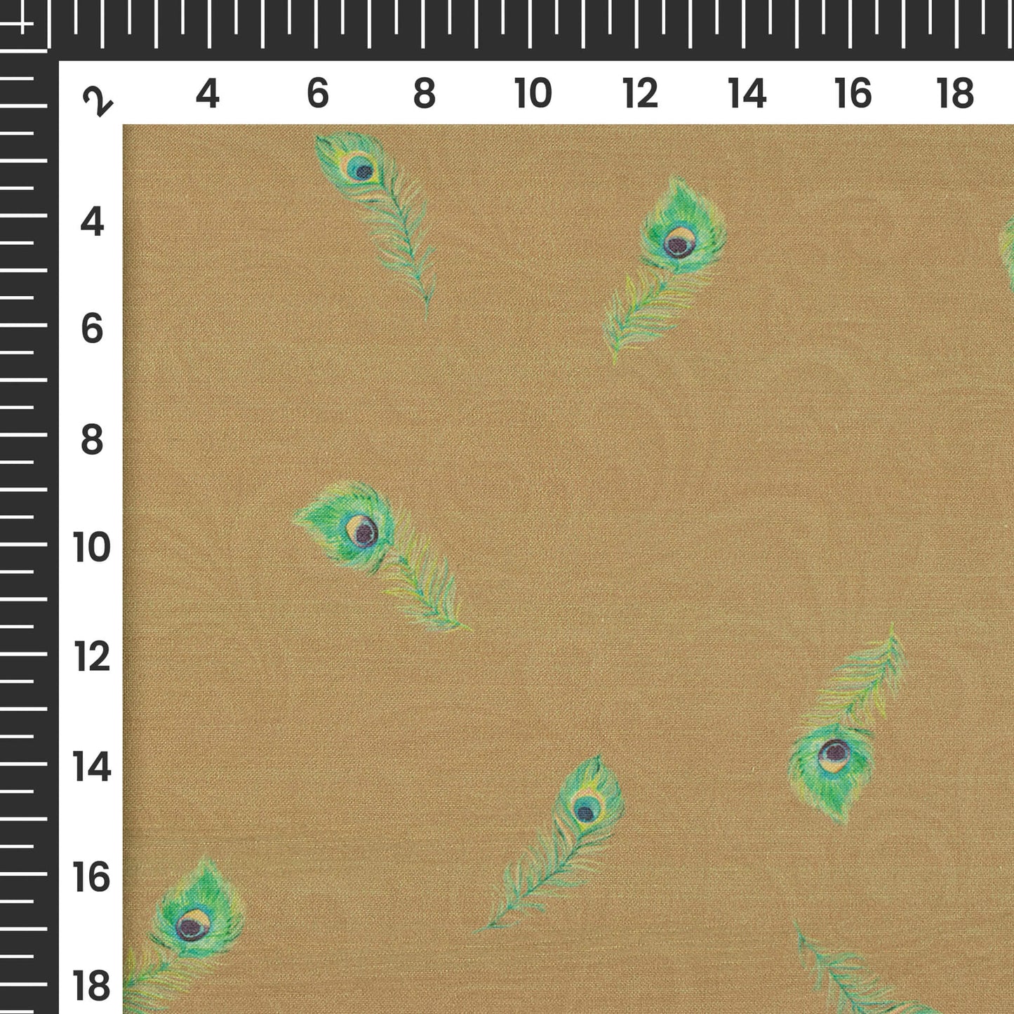 Green Feather Textural Printed Exclusive Shirting Fabric