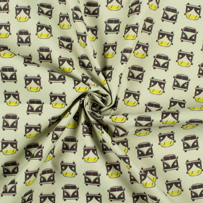 Vintage Cars Printed Exclusive Shirting Fabric