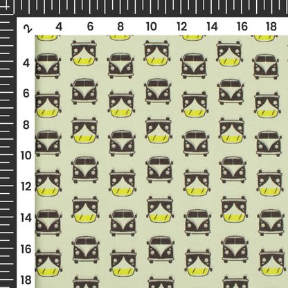 Vintage Cars Printed Exclusive Shirting Fabric