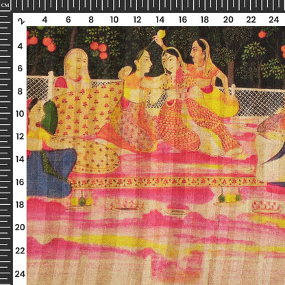 Traditional Art Madhuvanii Printed Art Tusser Silk Fabric