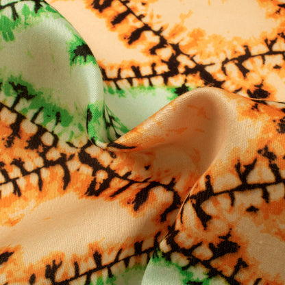 Tri-Color Geometric Printed Poly Glazed Cotton Fabric