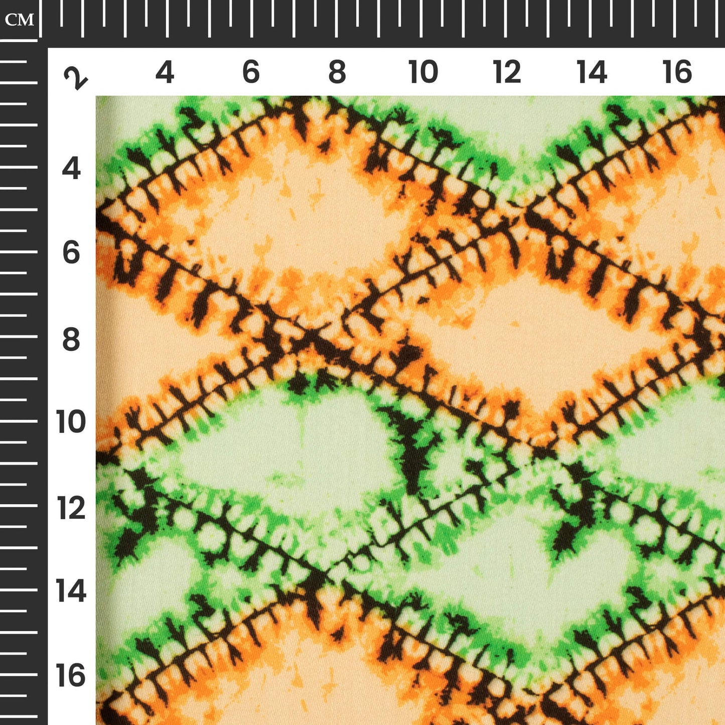 Tri-Color Geometric Printed Poly Glazed Cotton Fabric