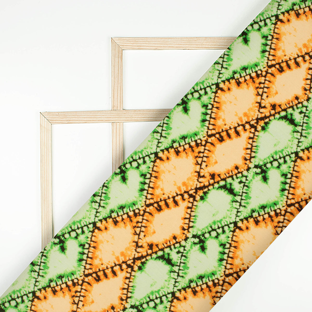 Tri-Color Geometric Printed Poly Glazed Cotton Fabric