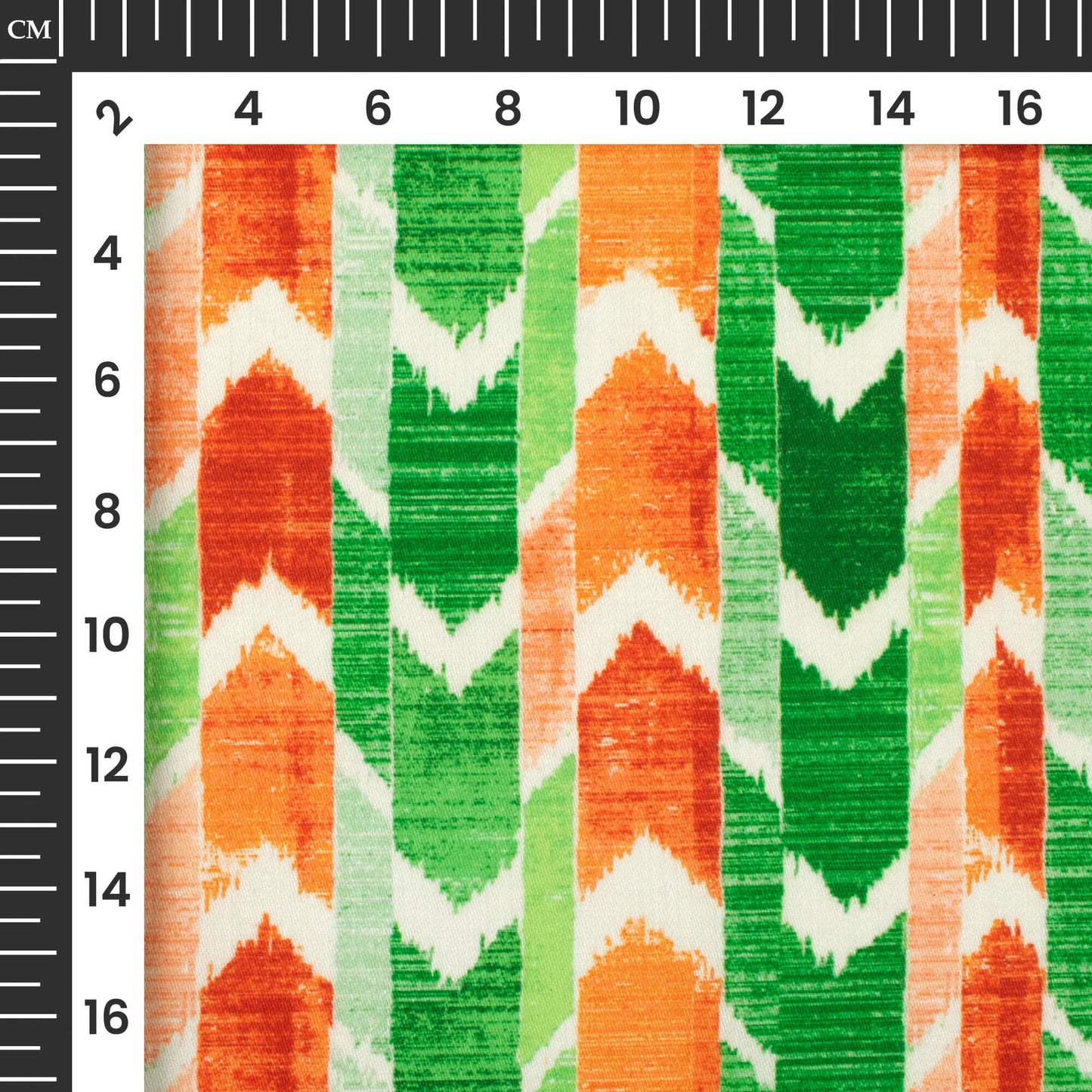 Tri-Color Abstract Printed Poly Glazed Cotton Fabric