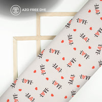 Tiny Red Heart Quirky Printed Crepe Silk Fabric