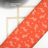 Red Quirky Printed Georgette Fabric