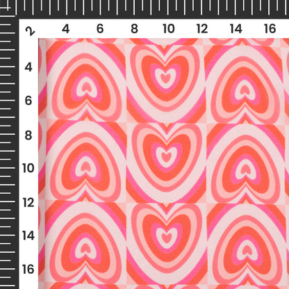 Vintage Fantasy Heart Printed Georgette Fabric