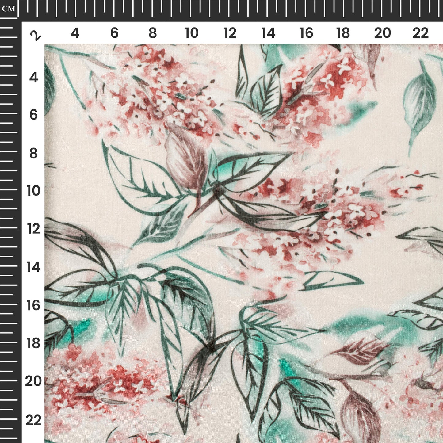 Stylish Leaf Digital Print Poly Chinnon Chiffon Fabric