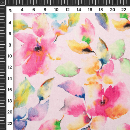 Beautiful Floral Digital Print Poly Chinnon Chiffon Fabric