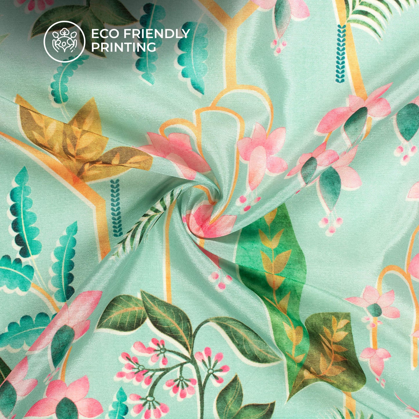 Vintage Floral Digital Print Poly Chinnon Chiffon Fabric