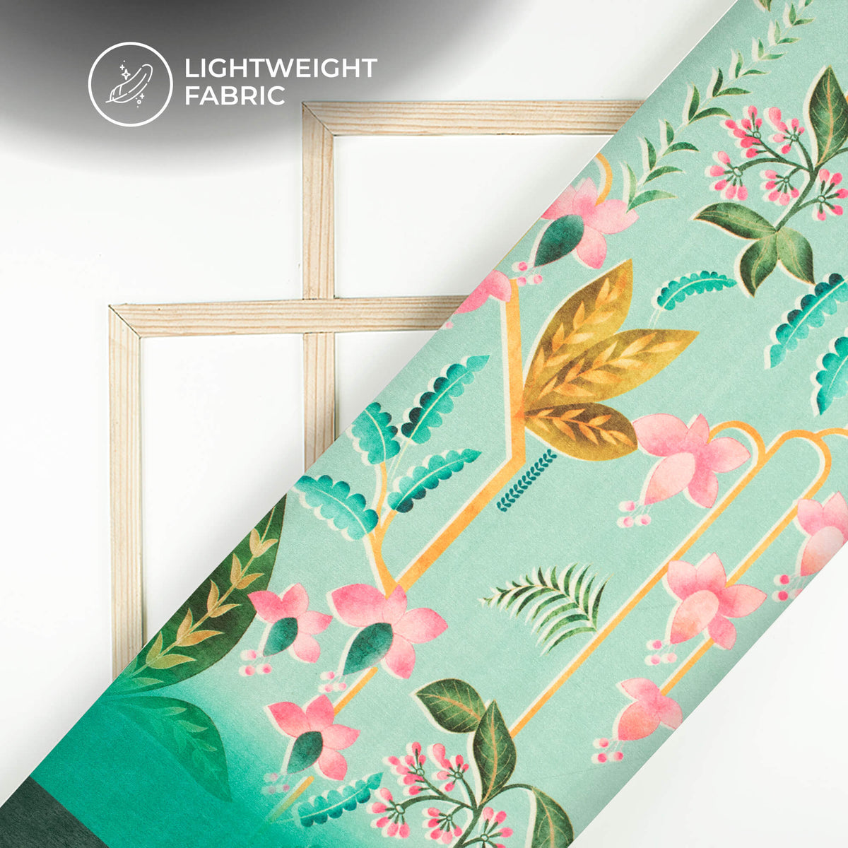 Vintage Floral Digital Print Poly Chinnon Chiffon Fabric