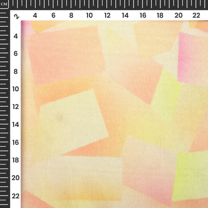 Square Geometric Digital Print Poly Chinnon Chiffon Fabric