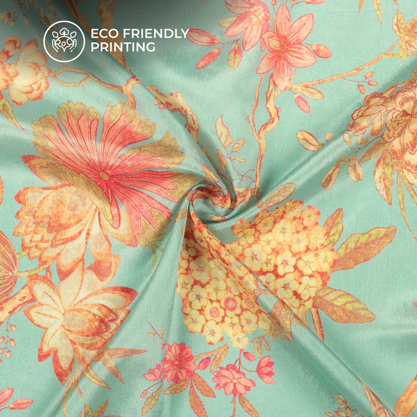 Floral Digital Print Poly Chinnon Chiffon Fabric