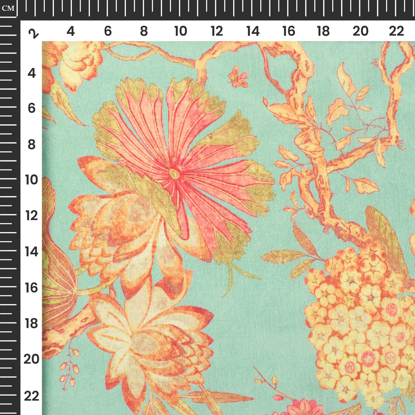 Floral Digital Print Poly Chinnon Chiffon Fabric