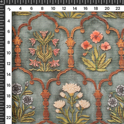 Trendy Ethnic Digital Print Kota Doria fabric