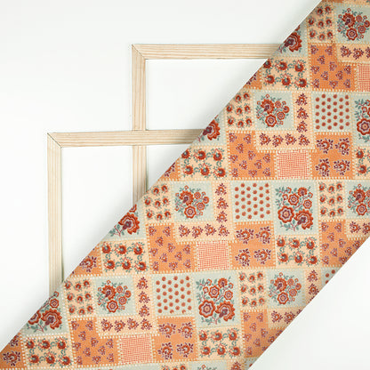 Exclusive Floral Position Print On Sequins Embroidery Chinnon Chiffon Fabric