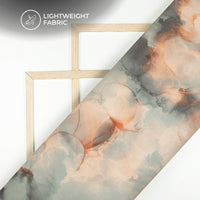 Grey And Brown Marble Printed Organza Satin Fabric