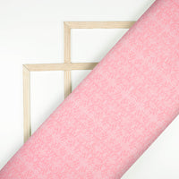 Baby Pink And White Bandhanii Pattern Digital Print BSY Crepe Pleated Fabric