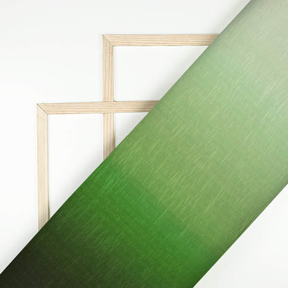 Green Ombre Pattern Digital Print Crepe Satin Pleated Fabric