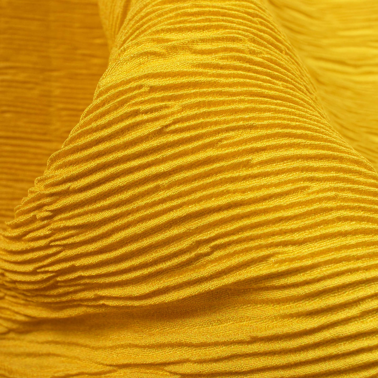 Yellow Ombre Pattern Digital Print Crepe Satin Pleated Fabric