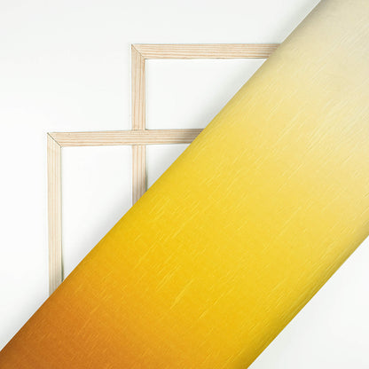 Yellow Ombre Pattern Digital Print Crepe Satin Pleated Fabric