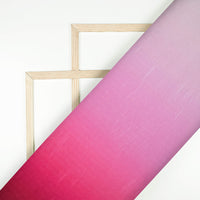 Pink Ombre Pattern Digital Print Crepe Satin Pleated Fabric
