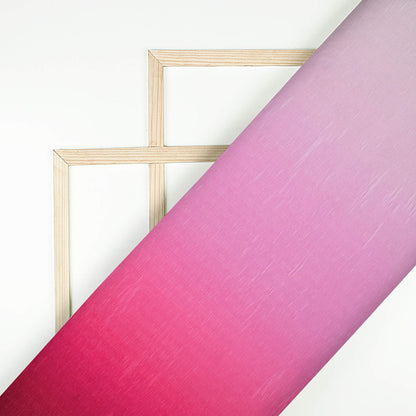 Pink Ombre Pattern Digital Print Crepe Satin Pleated Fabric