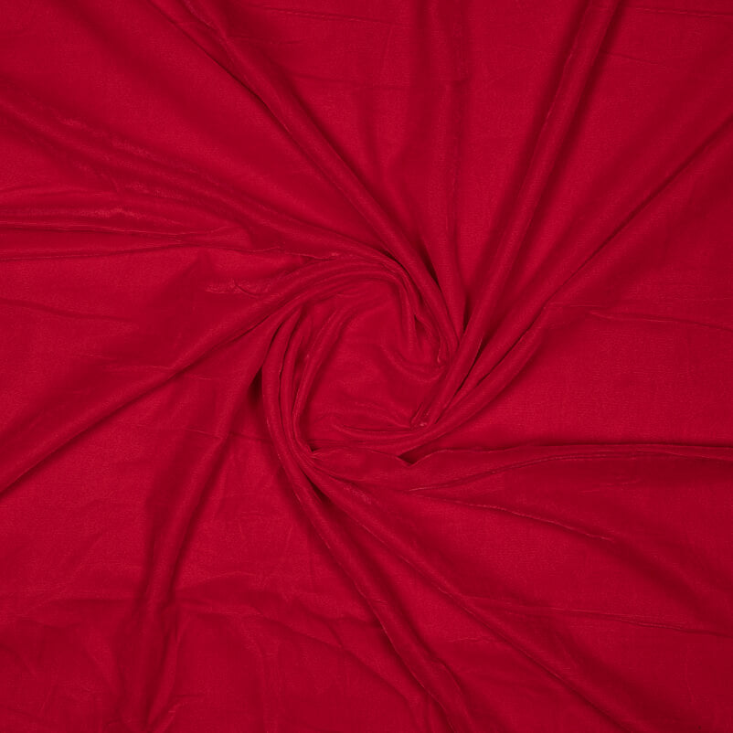 Indian Red Plain Export Quality Micro Velvet Fabric