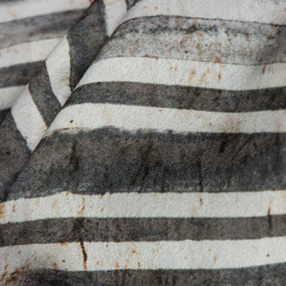 Light Peach Stripes Digital Print American Crepe Fabric - Fabcurate