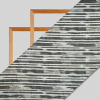 Light Peach Stripes Digital Print American Crepe Fabric - Fabcurate