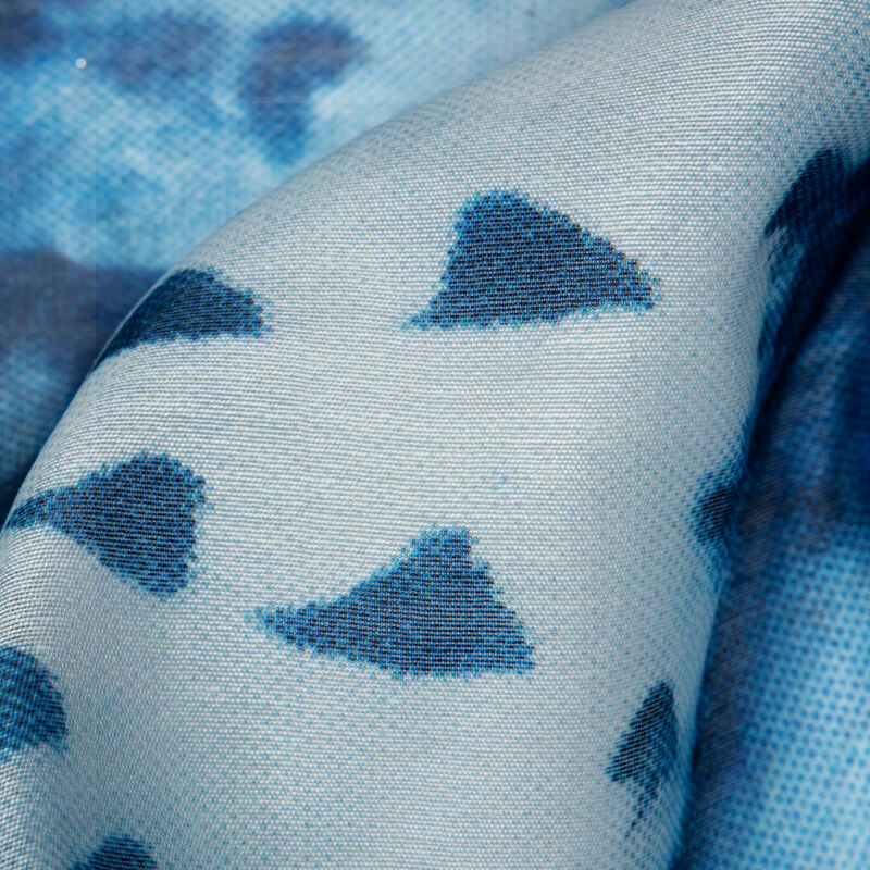 Royal Blue Shibori Digital Print Chanderi Fabric - Fabcurate