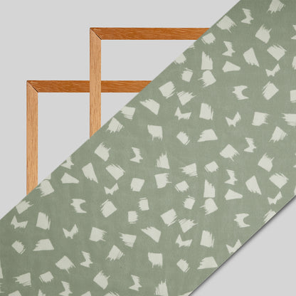 Light Grey And Peach Geometric Digital Print Georgette Fabric - Fabcurate
