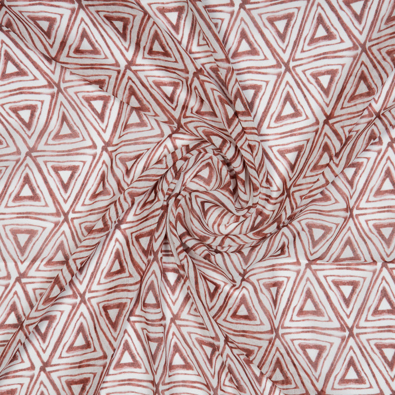 Cream Geometrical Digital Print Georgette Fabric