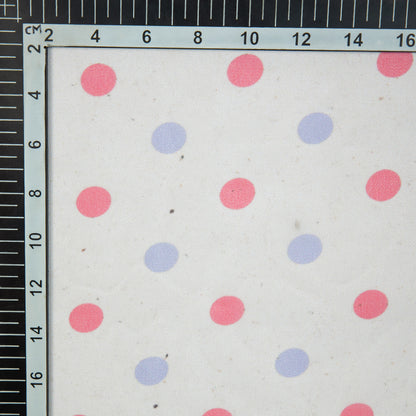 Cream Polka Dots Digital Print Georgette Fabric