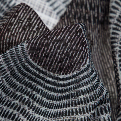 Black Geometric Digital Print Georgette Fabric