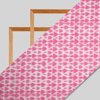 Pink Abstract Digital Print Muslin Fabric - Fabcurate