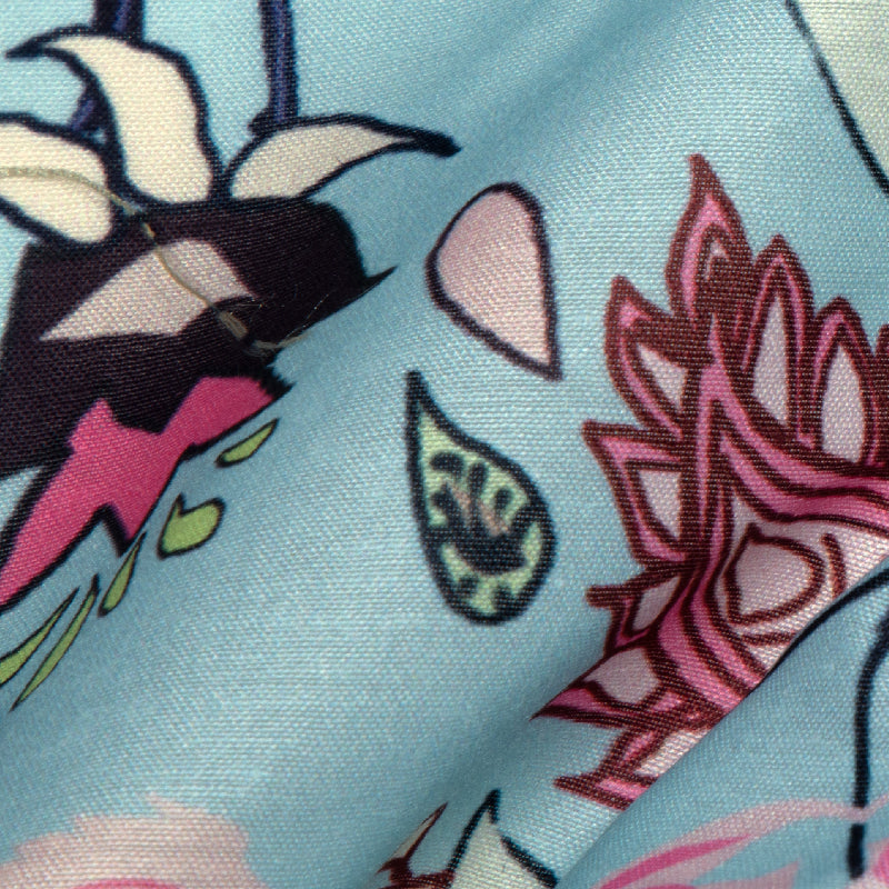 Pink Floral Digital Print Muslin Fabric - Fabcurate