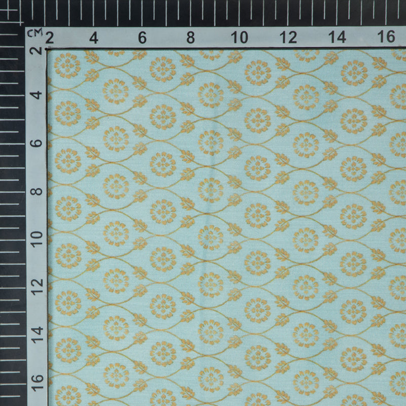 Light Grey Ethnic Digital Print Muslin Fabric - Fabcurate