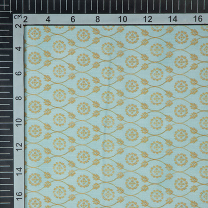 Light Grey Ethnic Digital Print Muslin Fabric - Fabcurate
