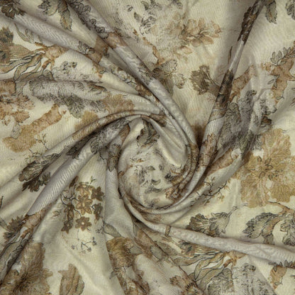 Pastel Green Ethnic Digital Print Muslin Fabric - Fabcurate