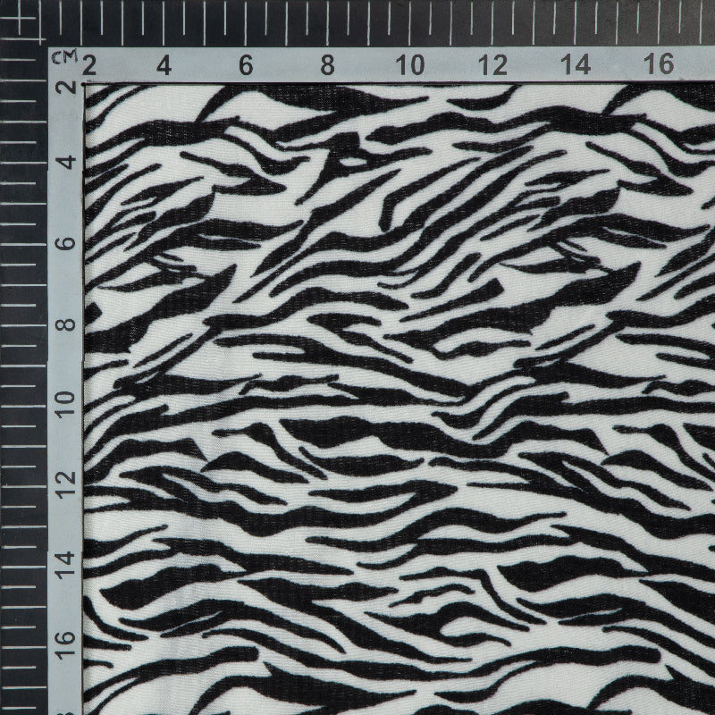 Black Animal Digital Print Muslin Fabric - Fabcurate