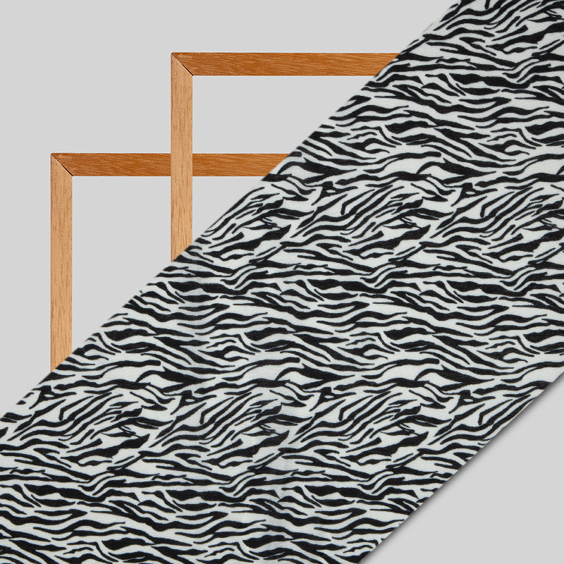 Black Animal Digital Print Muslin Fabric - Fabcurate