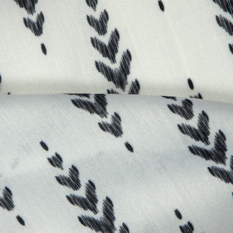 White Ethnic Digital Print Muslin Fabric - Fabcurate